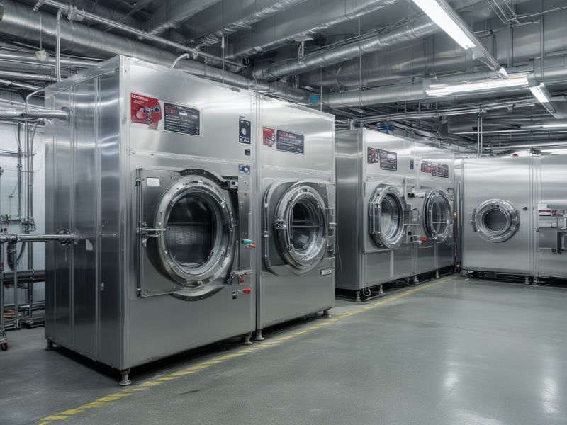 Professional garment pickup service with uniforms and marked vehicle